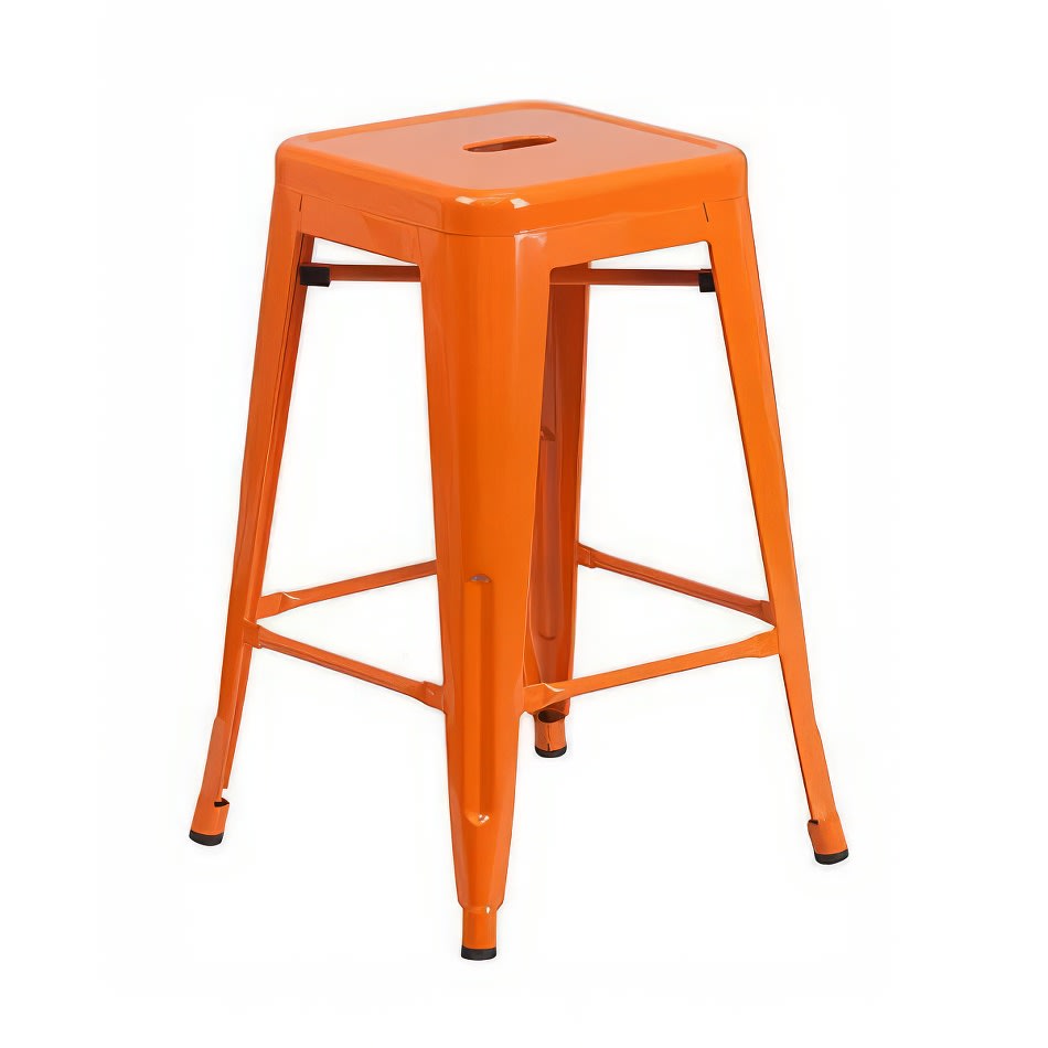 Orange Tolix stool