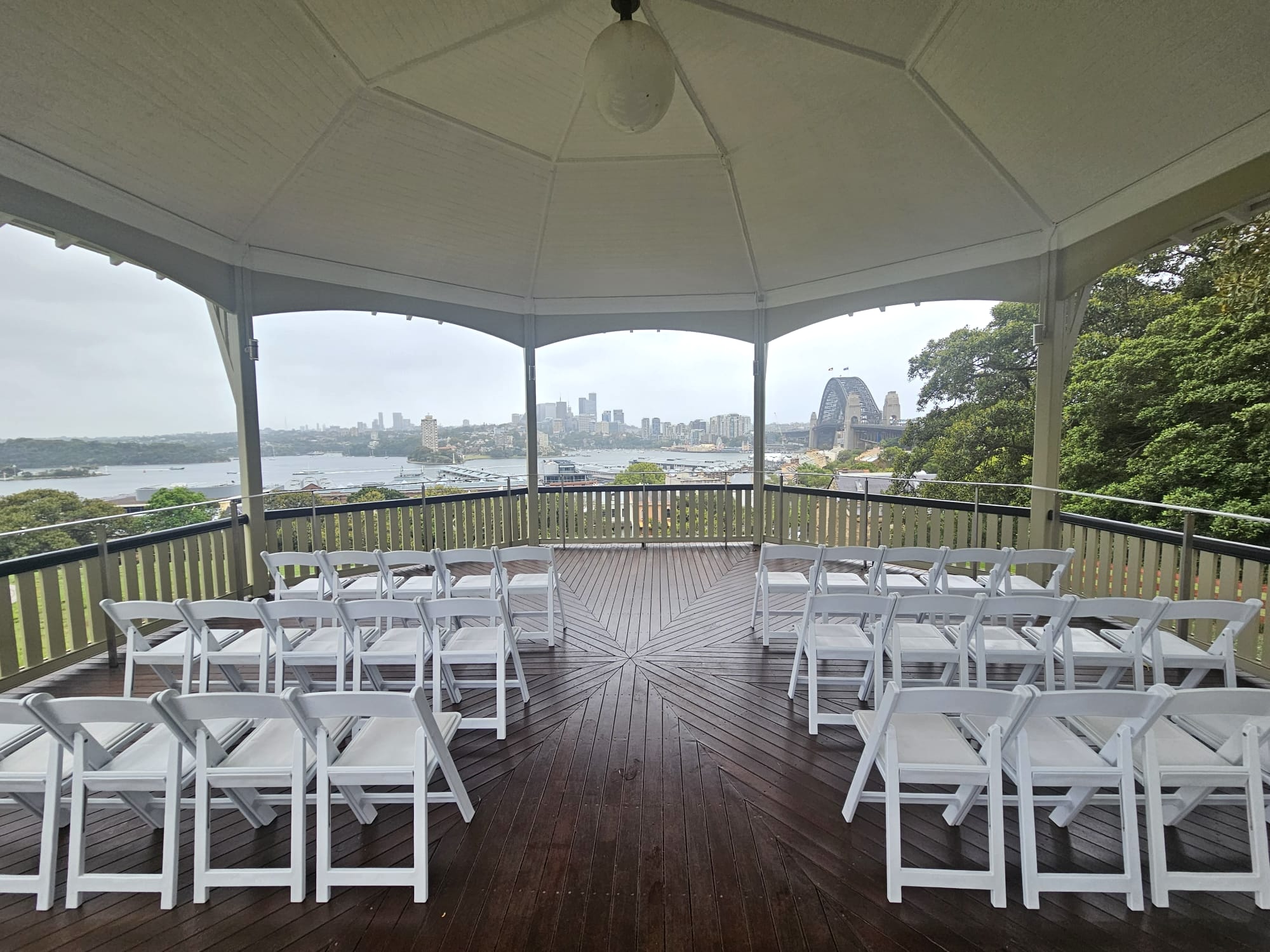 White padded folding chairs