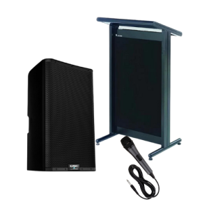 lectern speaker microphone set up