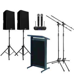 lectern with wireless microphone hire