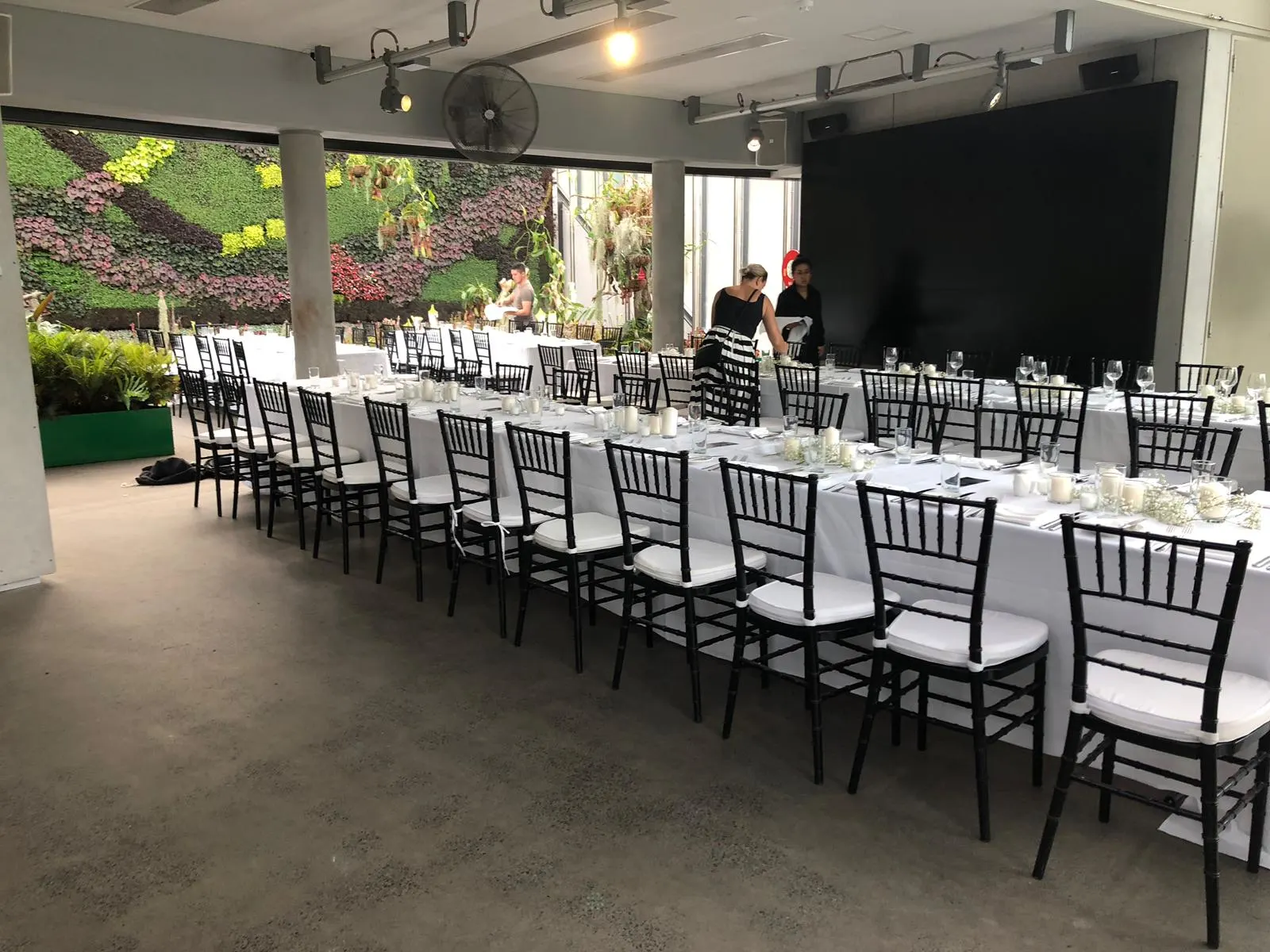 event with black tiffany chair with white cusion