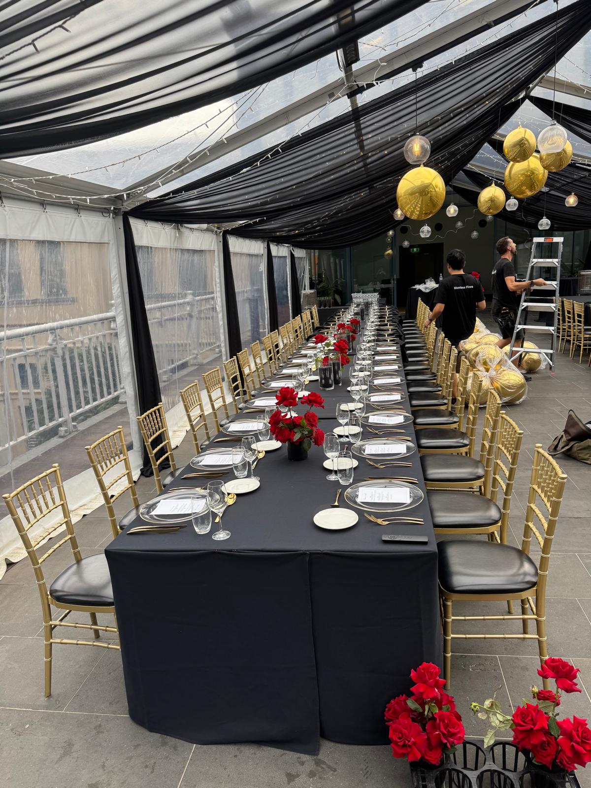 gold tiffany chairs with black cushions tiffany chair hire