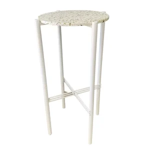 White Cross Cocktail Table - green terrazzo