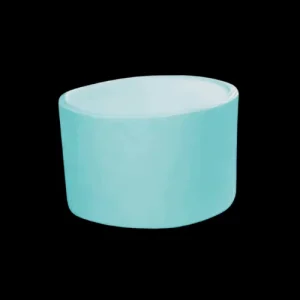 blue glow round ottoman