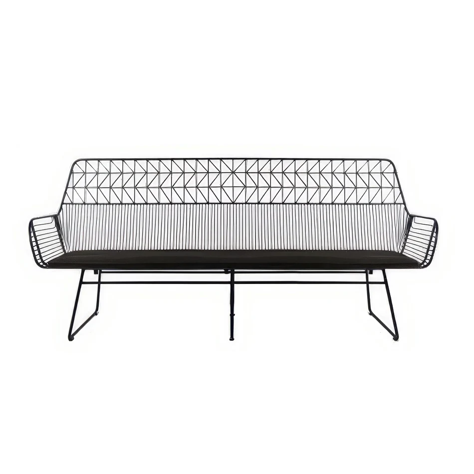 black wire lounge 3 seater hire