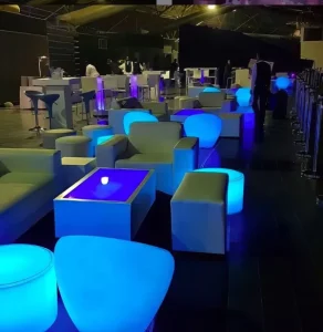 glow party event with glow furniture hire