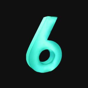 glow number spelling out number 6