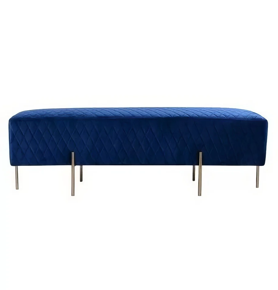 navy blue velvet ottoman bench hire