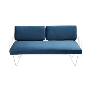 Navy Blue Velvet Wire Sofa Lounge Hire
