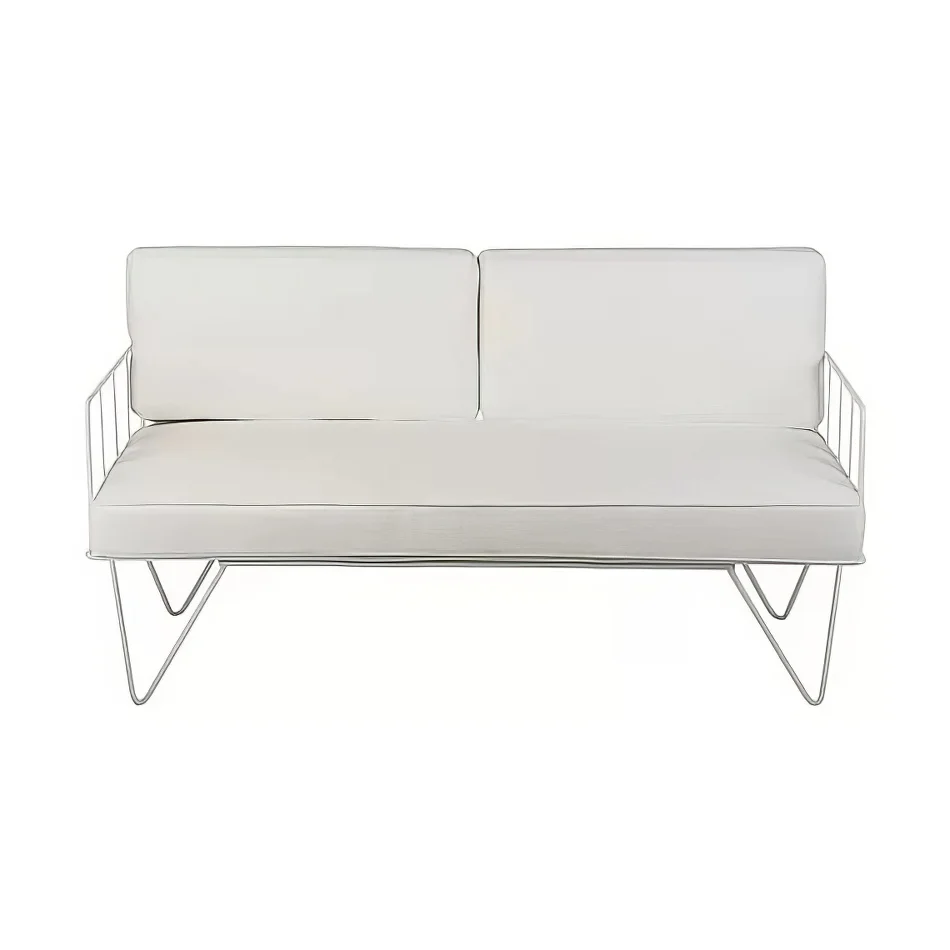 white velvet wire sofa lounge hire