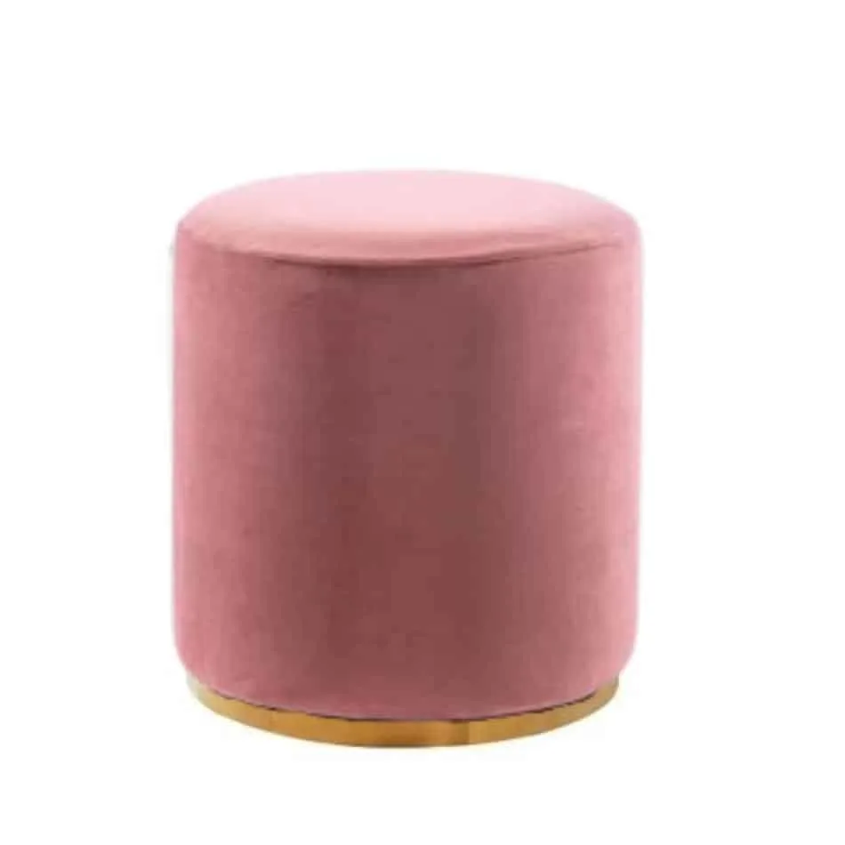 pink velvet ottoman stool