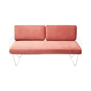 pink velvet sofa lounge