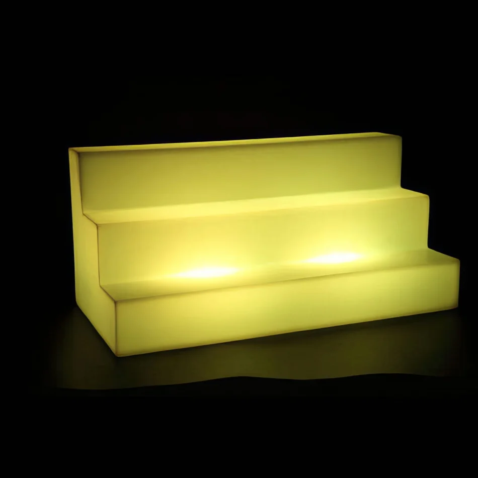 yellow glow bottle shelf display hire