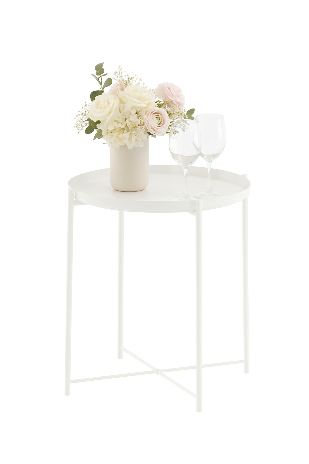 White Tray Side Table - Image 2