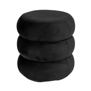 Apollo Ottoman Black Velvet Small