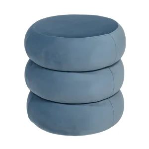 Apollo Ottoman Sky Blue Velvet Small