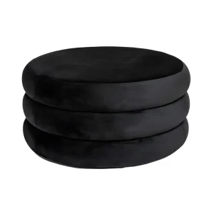 Apollo Ottoman Black Velvet Large