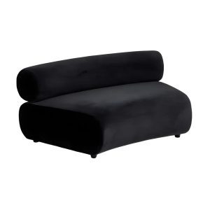 Apollo Single Curved Lounge Black Velvet