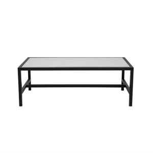 Atlas Rectangular Coffee Table Black Frame with White Top