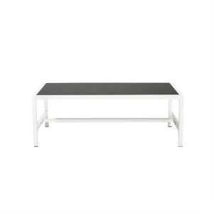 Atlas Rectangular Coffee Table White Frame with Black Top