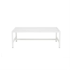 Atlas Rectangular Coffee Table White Frame with White Top