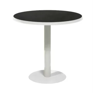 Atlas Round Coffee Table White Frame with Black Top