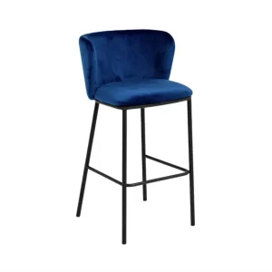 Blue Velvet Bar Stool