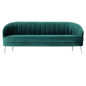 Harlow Three Seater Emerald Green Velvet Lounge