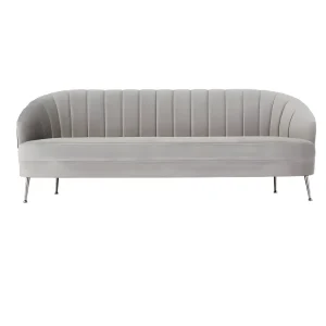Harlow Three Seater Dove Grey Velvet Lounge