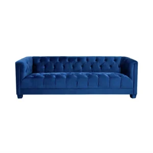 Luxe Three Seater Navy Velvet Lounge