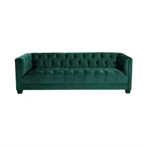 Luxe Three Seater Emerald Green Velvet Lounge
