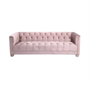 Luxe Three Seater Pink Velvet Lounge