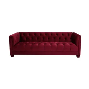 Luxe Three Seater Maroon Velvet Lounge
