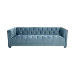 Luxe Three Seater Teal Velvet Lounge