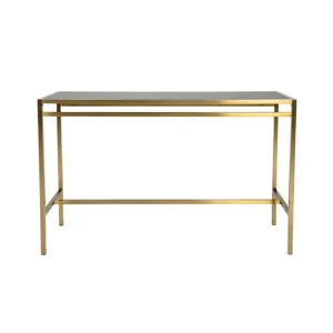 Gold Rectangular Tapas Table with Black Top