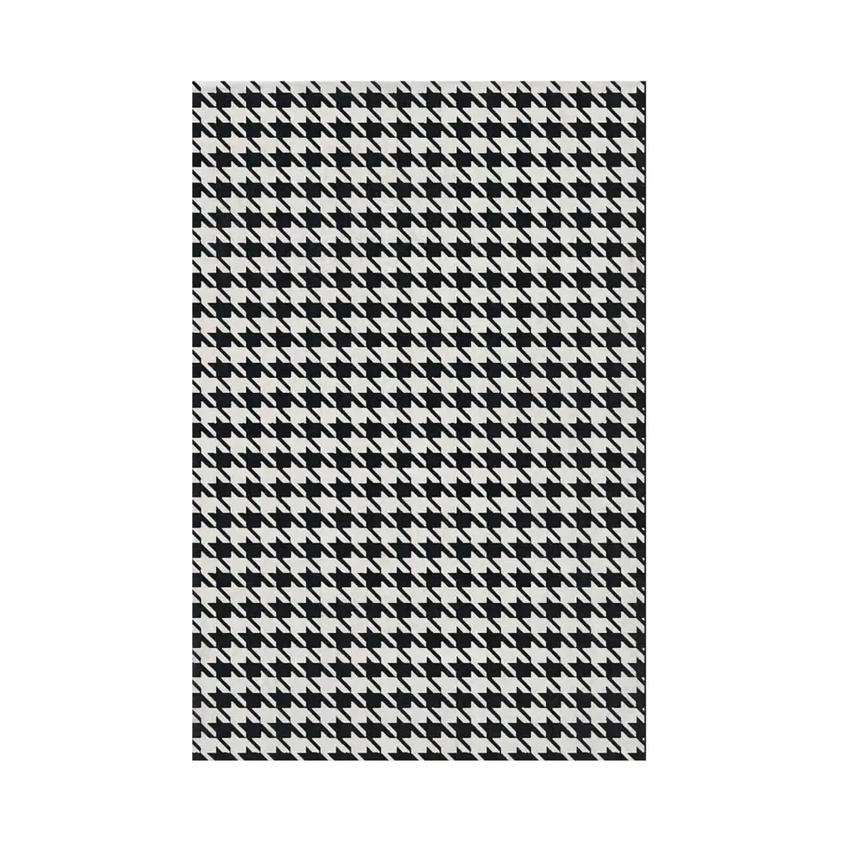 Houndstooth Rug Black and White