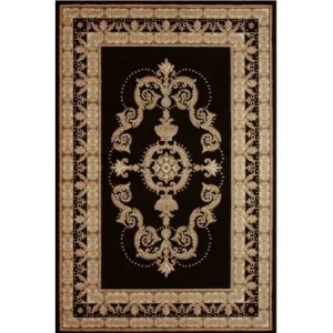 Ornate Rug Black and Gold